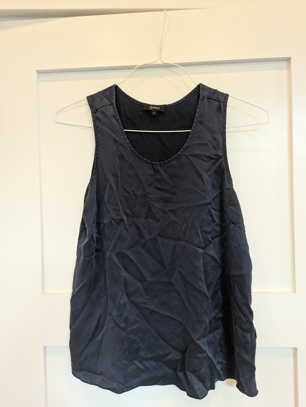 Quince Washable Silk Navy Sleep Tank Top
